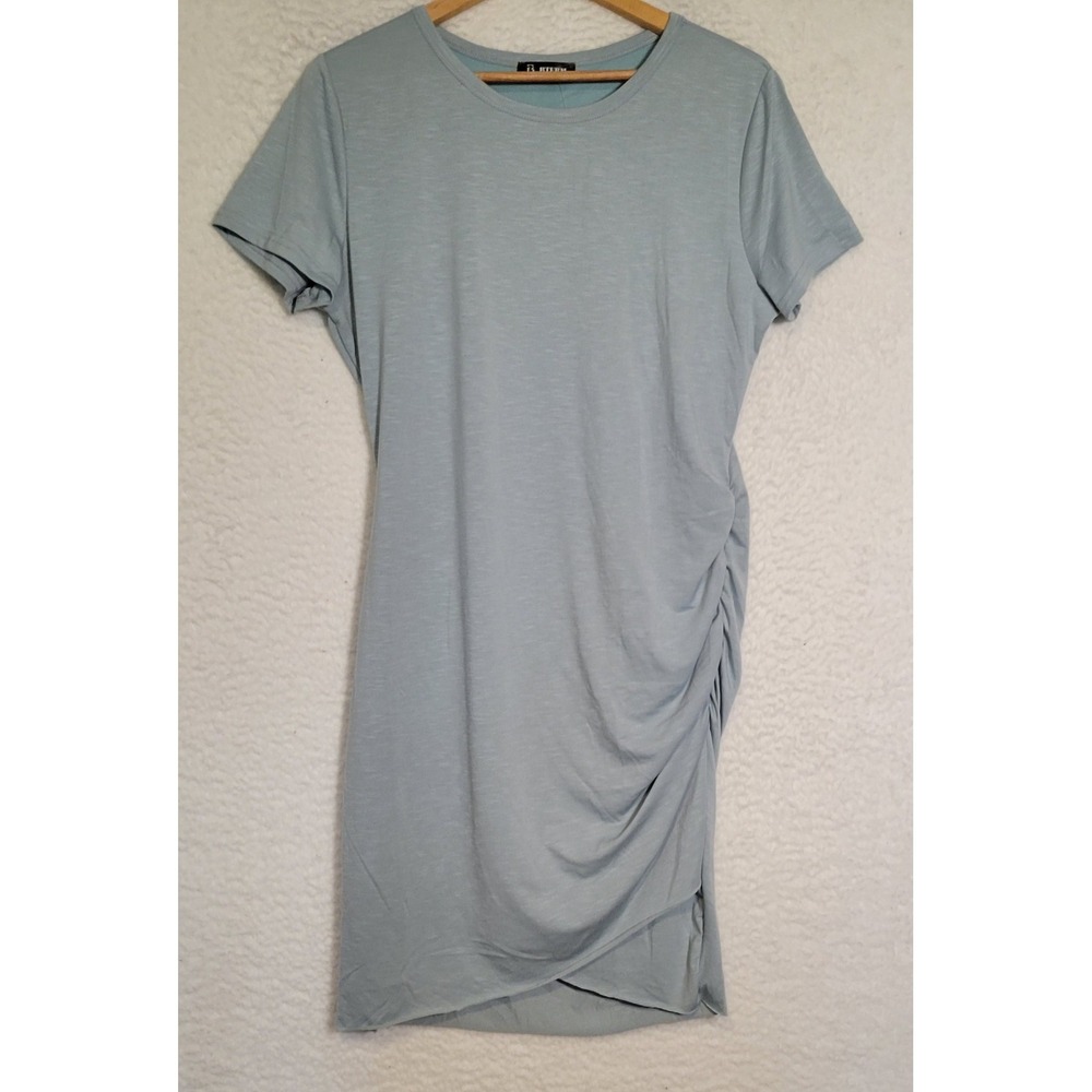 BTFBM Womens Short Sleeve Dress Size L NEW NWT Layered Lined Bodycon Green 1706